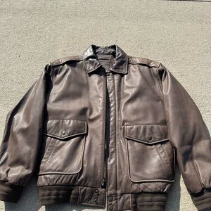 Roundtree & Yorke Dark Brown Bomber Jacket